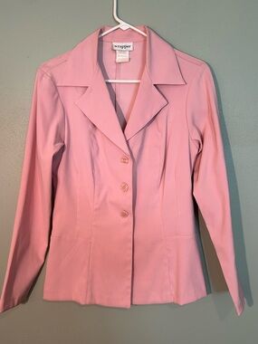 Wrapper Women's Pink Tailored Button Jacket and skirt Y2K Size 11